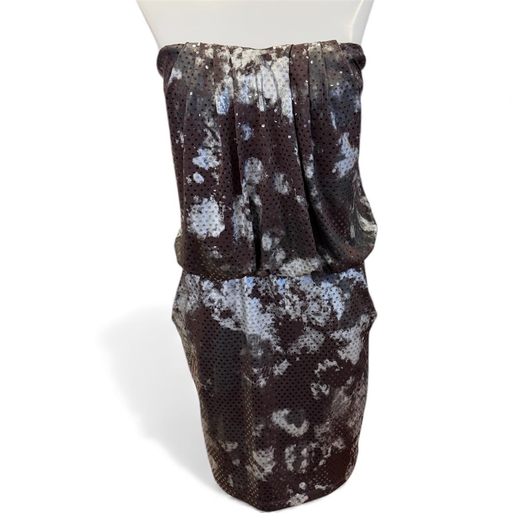 Daytrip‎ Y2K Strapless Sparkle Ruched Bodice Mini Dress Medium M with Pockets
